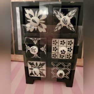 Black & White Mini 6 Drawers Storage